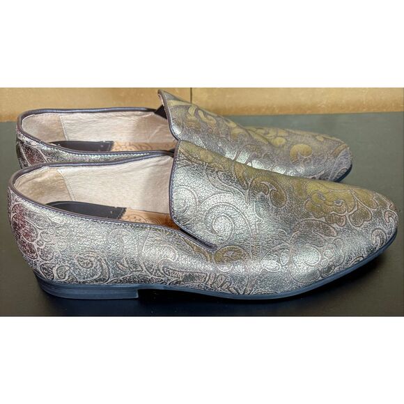 Robert Graham gold leaf foil loafers size 9.5 main image 12